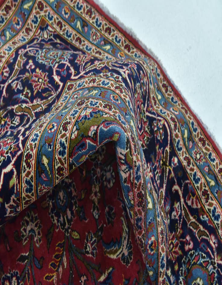 Detail image of  9' 10 x 13'  Hand Knotted Kashan Persian Wool Rug