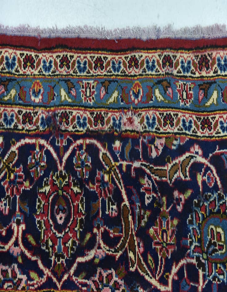 Detail image of  9' 10 x 13'  Hand Knotted Kashan Persian Wool Rug