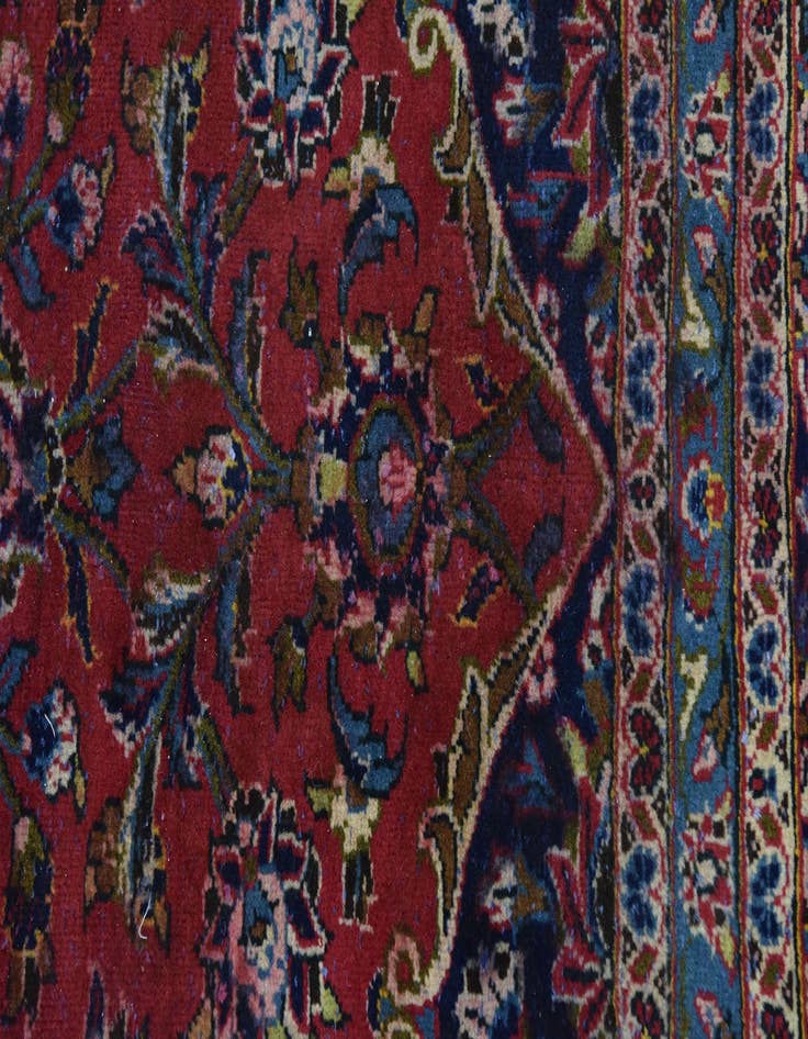 Detail image of  9' 10 x 13'  Hand Knotted Kashan Persian Wool Rug