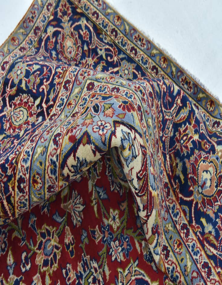 Detail image of  9' 2 x 13'  Hand Knotted Kashan Persian Wool Rug