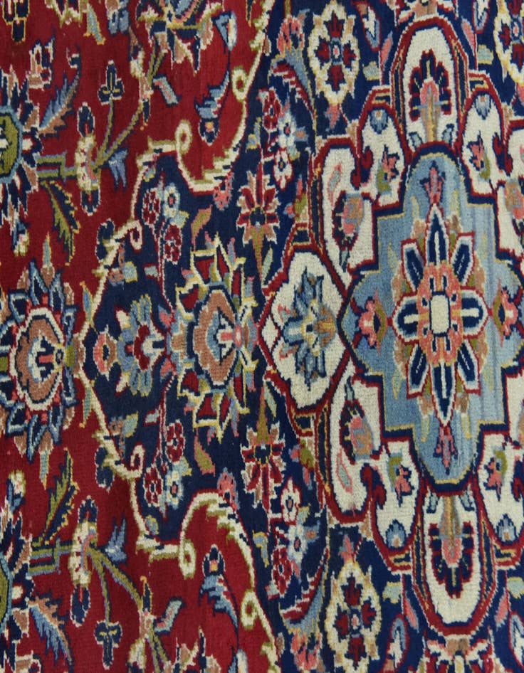 Detail image of  9' 2 x 13'  Hand Knotted Kashan Persian Wool Rug