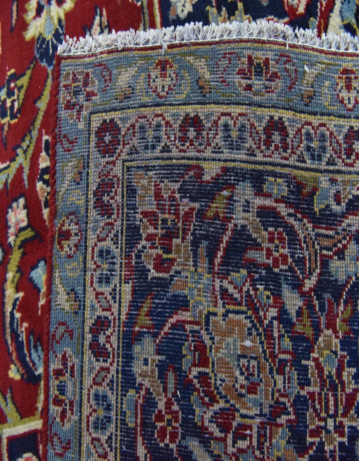 Detail image of  9' 2 x 13'  Hand Knotted Kashan Persian Wool Rug