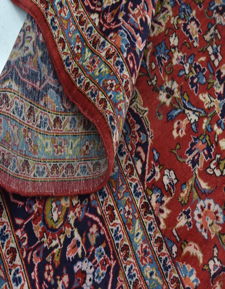 Detail image of  9' 8 x 13' 2  Hand Knotted Kashan Persian Wool Rug