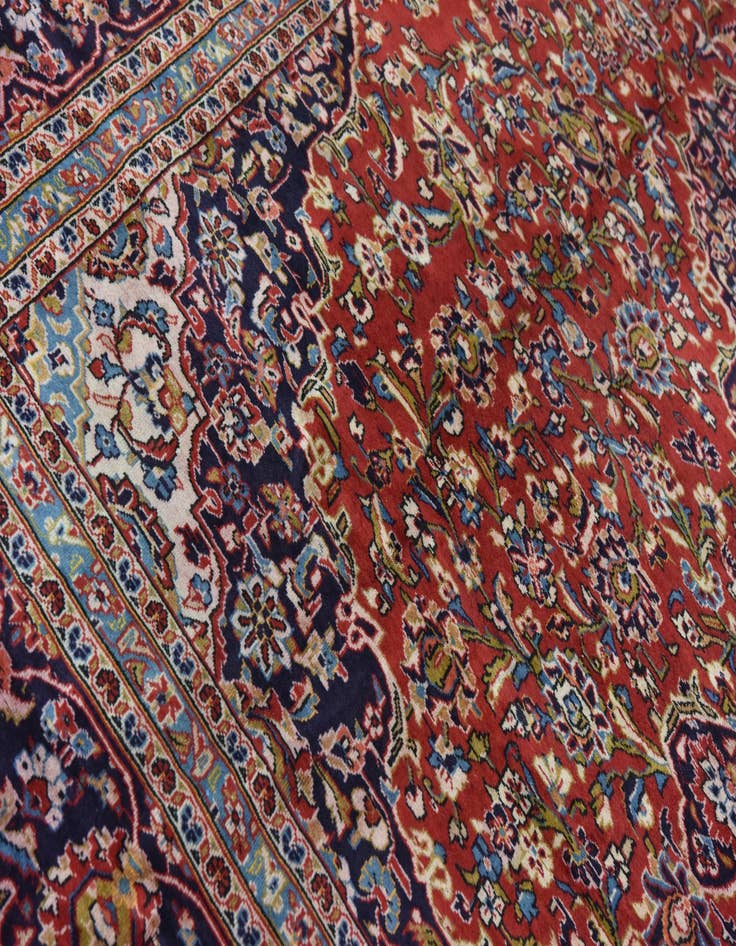 Detail image of  9' 8 x 13' 2  Hand Knotted Kashan Persian Wool Rug