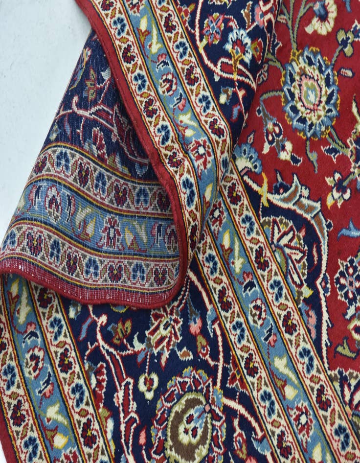 Detail image of  9' 5 x 13' 8  Hand Knotted Kashan Persian Wool Rug