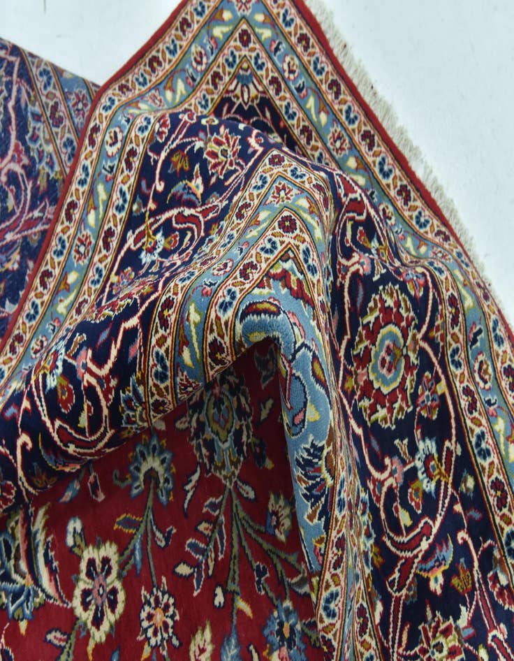 Detail image of  9' 5 x 13' 8  Hand Knotted Kashan Persian Wool Rug
