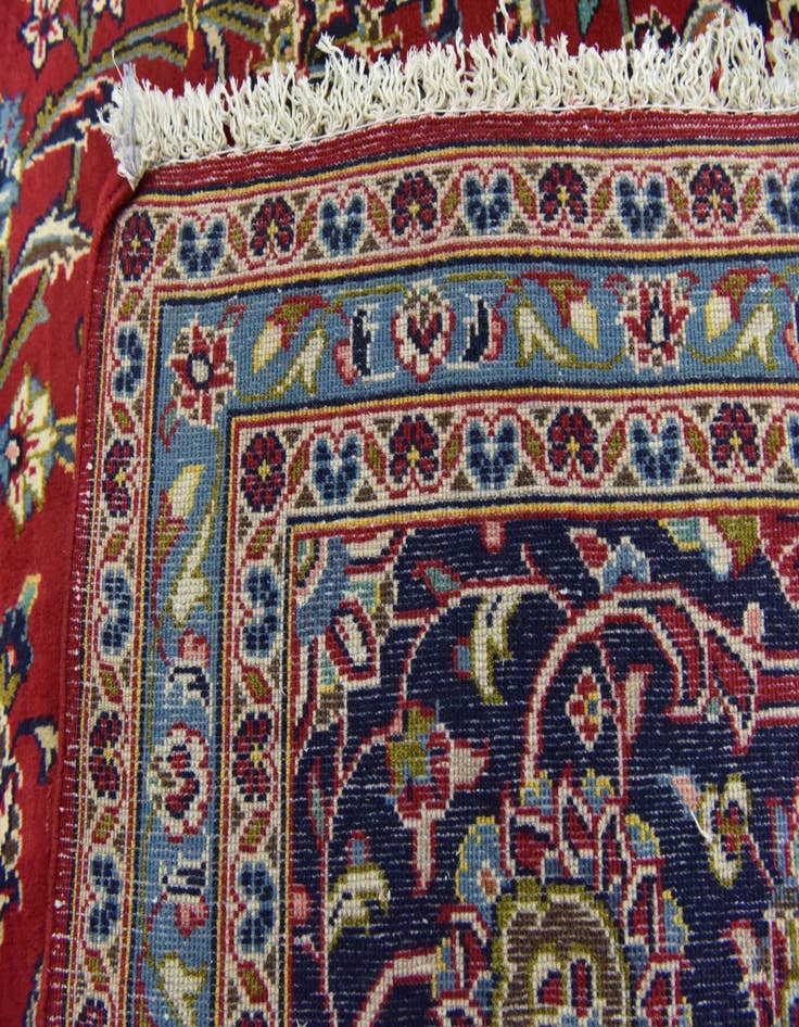 Detail image of  9' 5 x 13' 8  Hand Knotted Kashan Persian Wool Rug