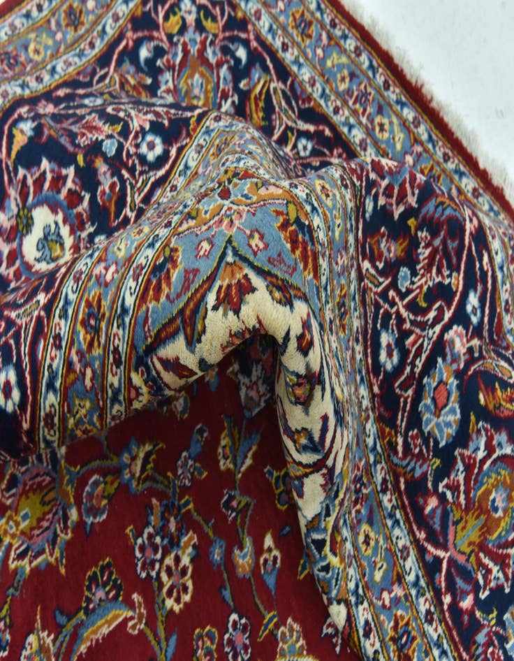 Detail image of  9' 4 x 13' 5  Hand Knotted Kashan Persian Wool Rug