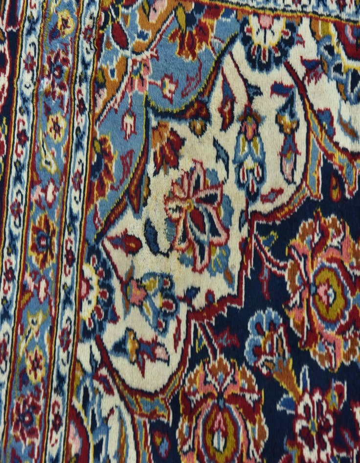 Detail image of  9' 4 x 13' 5  Hand Knotted Kashan Persian Wool Rug