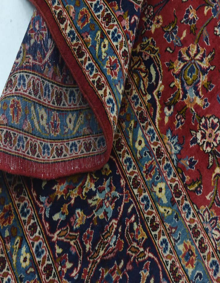 Detail image of  9' 9 x 13'  Hand Knotted Kashan Persian Wool Rug