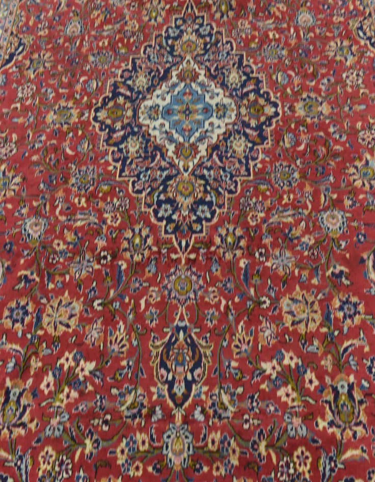 Detail image of  9' 9 x 13'  Hand Knotted Kashan Persian Wool Rug