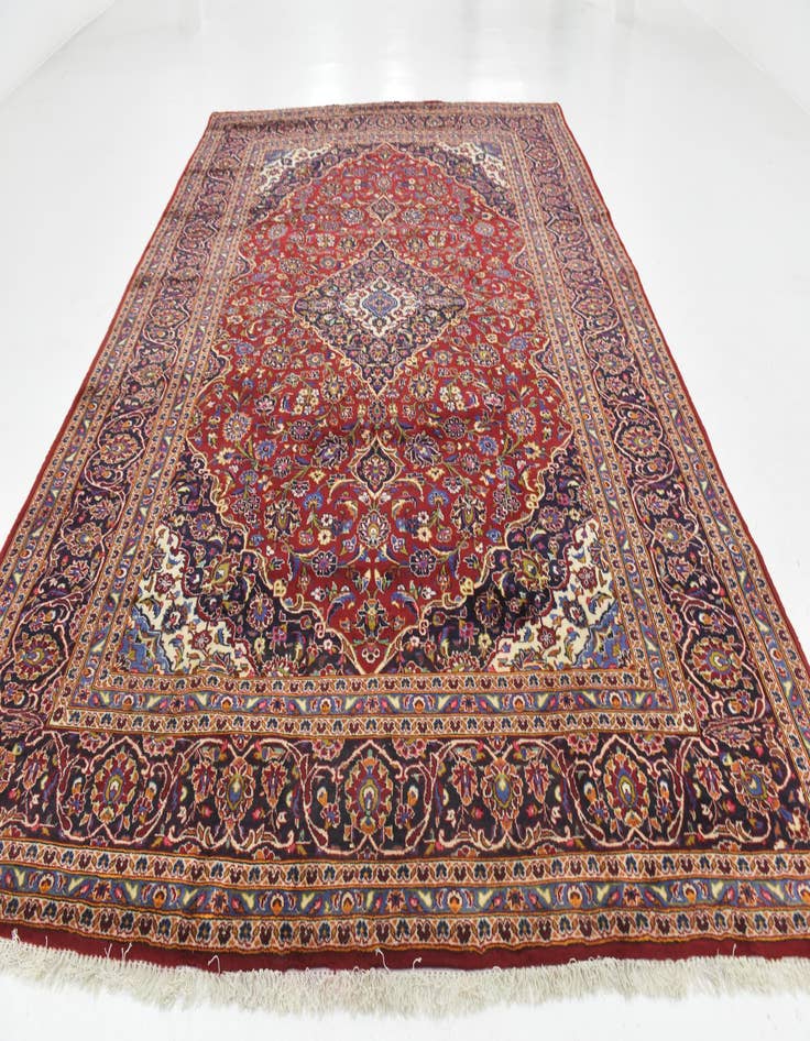 Detail image of  9' 6 x 13' 4  Hand Knotted Kashan Persian Wool Rug