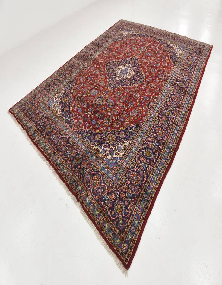 Detail image of  9' 7 x 13' 4  Hand Knotted Kashan Persian Wool Rug