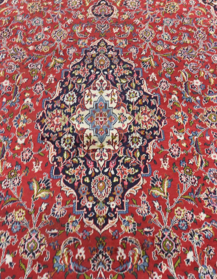 Detail image of  9' 8 x 12' 7  Hand Knotted Kashan Persian Wool Rug