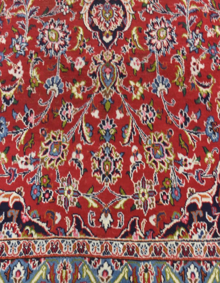 Detail image of  9' 8 x 12' 7  Hand Knotted Kashan Persian Wool Rug