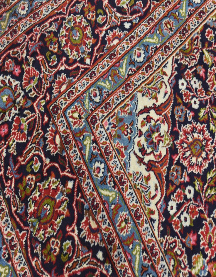 Detail image of  9' 8 x 12' 7  Hand Knotted Kashan Persian Wool Rug