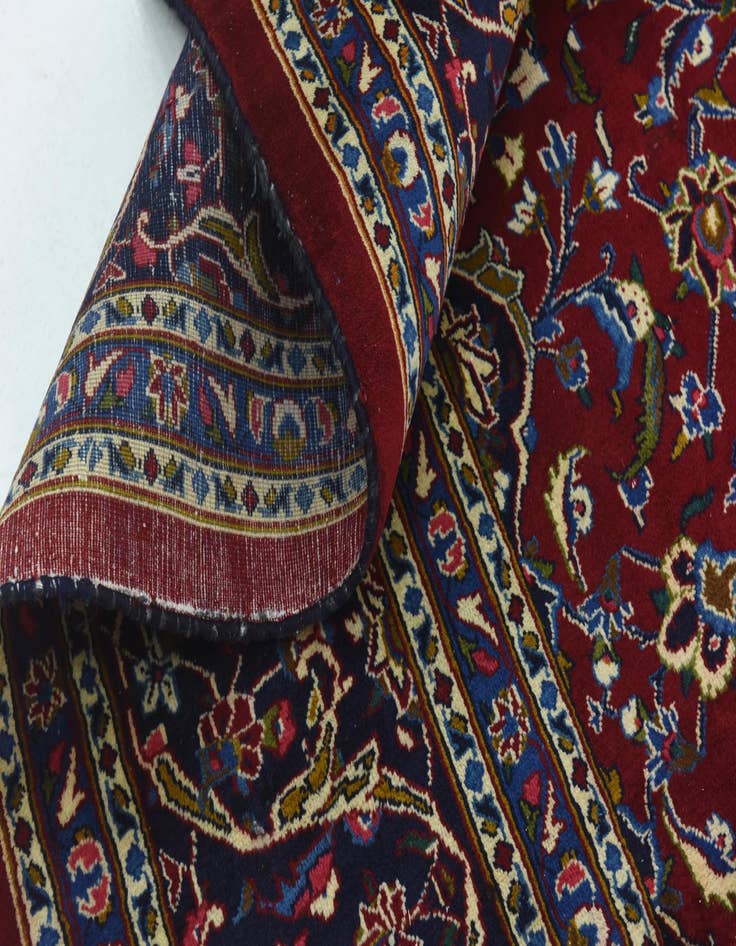 Detail image of  9' 10 x 12' 10  Hand Knotted Kashan Persian Wool Rug