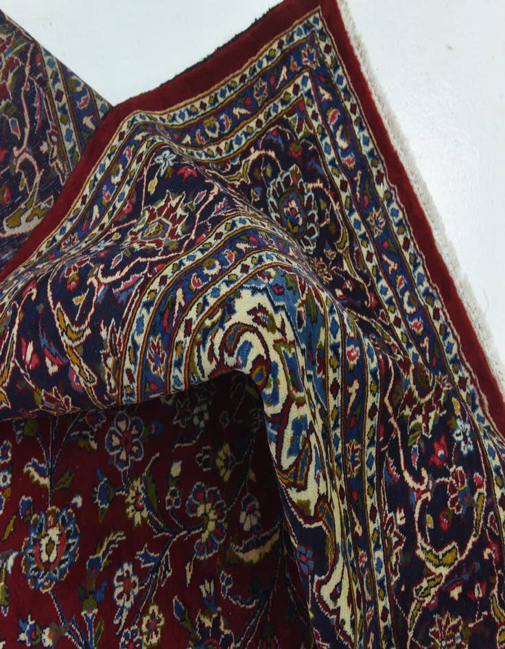 Detail image of  9' 10 x 12' 10  Hand Knotted Kashan Persian Wool Rug