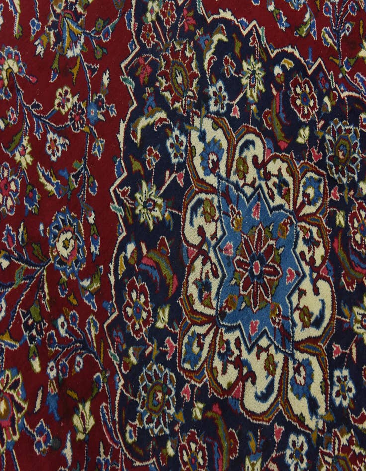 Detail image of  9' 10 x 12' 10  Hand Knotted Kashan Persian Wool Rug