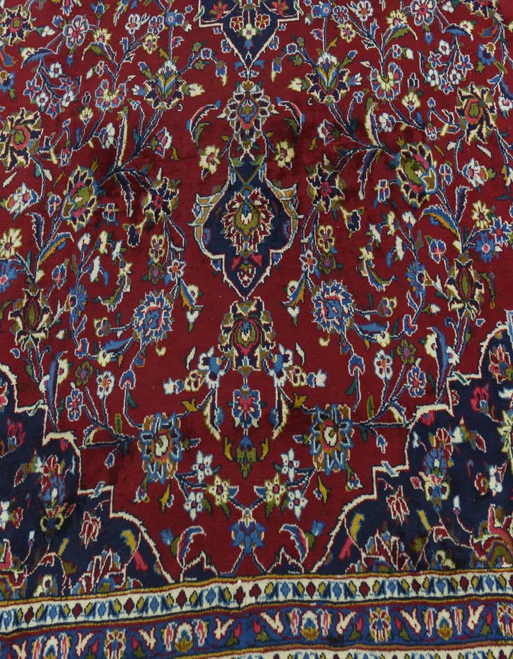 Detail image of  9' 10 x 12' 10  Hand Knotted Kashan Persian Wool Rug