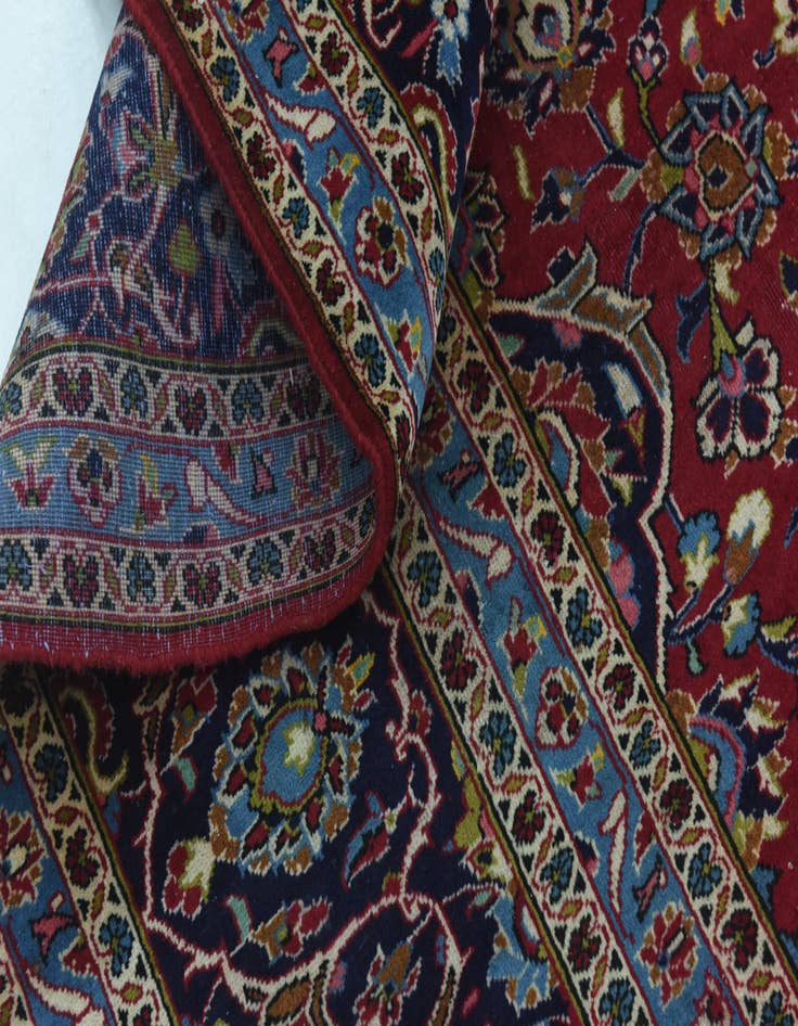 Detail image of  9' 8 x 12' 9  Hand Knotted Kashan Persian Wool Rug