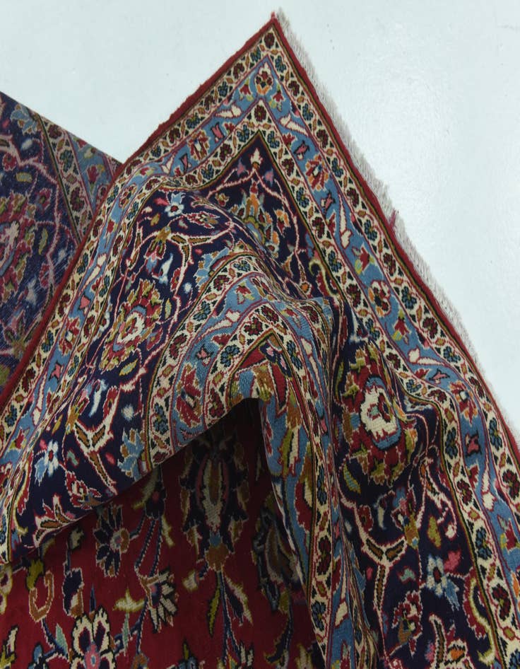 Detail image of  9' 8 x 12' 9  Hand Knotted Kashan Persian Wool Rug