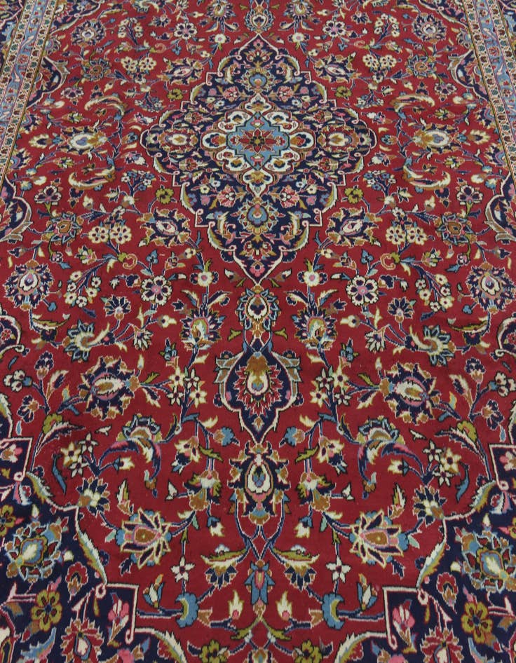 Detail image of  9' 8 x 12' 9  Hand Knotted Kashan Persian Wool Rug