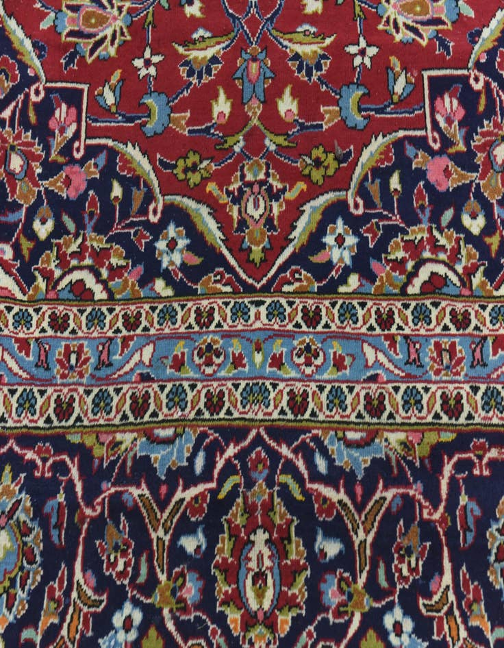 Detail image of  9' 8 x 12' 9  Hand Knotted Kashan Persian Wool Rug