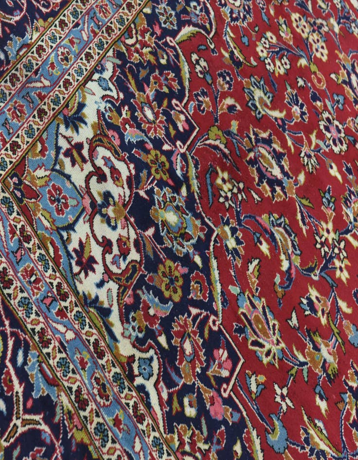 Detail image of  9' 8 x 12' 9  Hand Knotted Kashan Persian Wool Rug