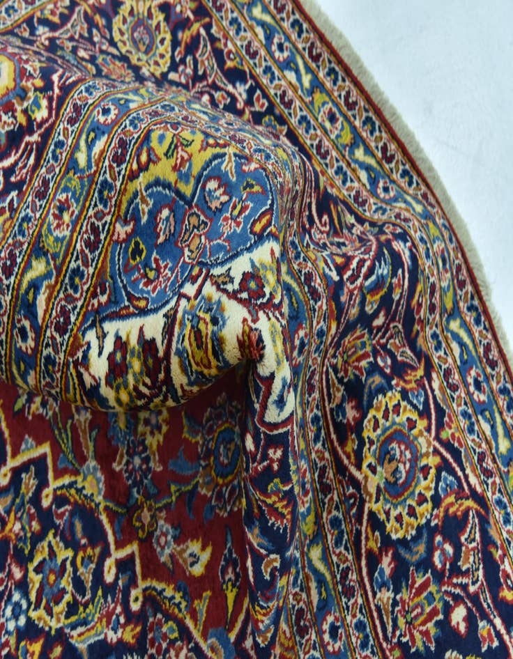 Detail image of  9' 10 x 13' 2  Hand Knotted Kashan Persian Wool Rug