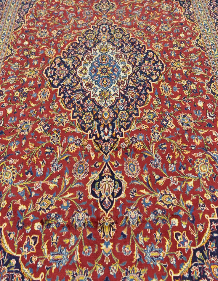 Detail image of  9' 10 x 13' 2  Hand Knotted Kashan Persian Wool Rug