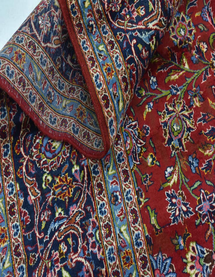 Detail image of  9' 9 x 13' 3  Hand Knotted Kashan Persian Wool Rug