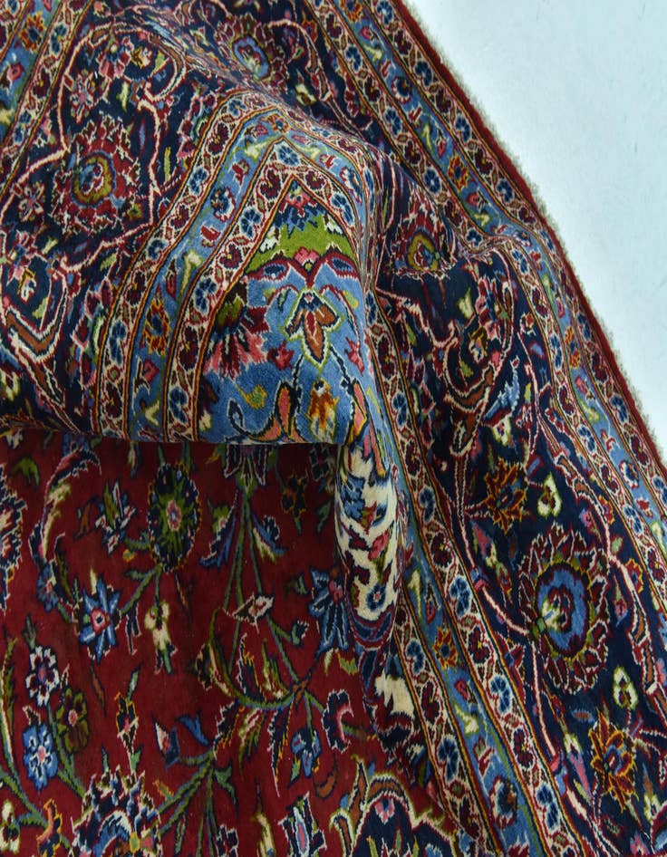 Detail image of  9' 9 x 13' 3  Hand Knotted Kashan Persian Wool Rug