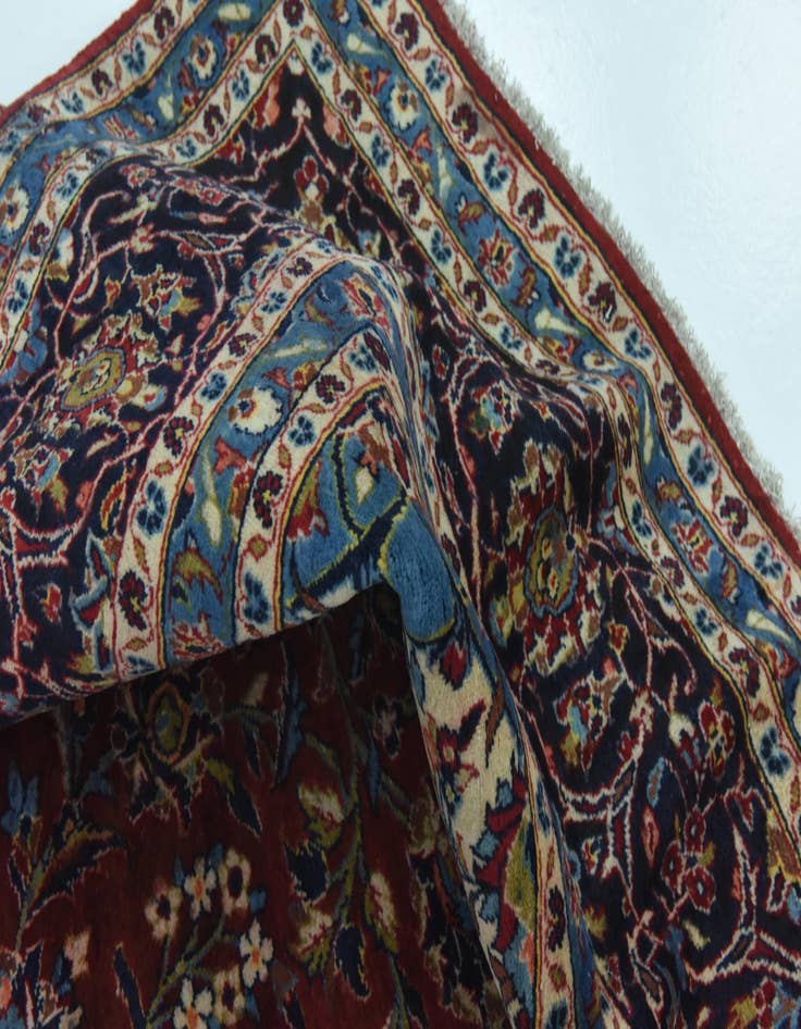 Detail image of  9' 10 x 12' 10  Hand Knotted Kashan Persian Wool Rug