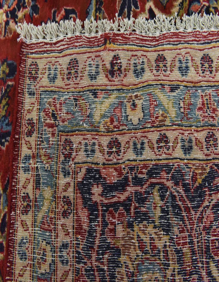 Detail image of  9' 10 x 12' 10  Hand Knotted Kashan Persian Wool Rug