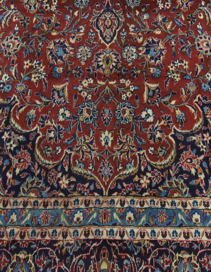 Detail image of  9' 10 x 12' 10  Hand Knotted Kashan Persian Wool Rug