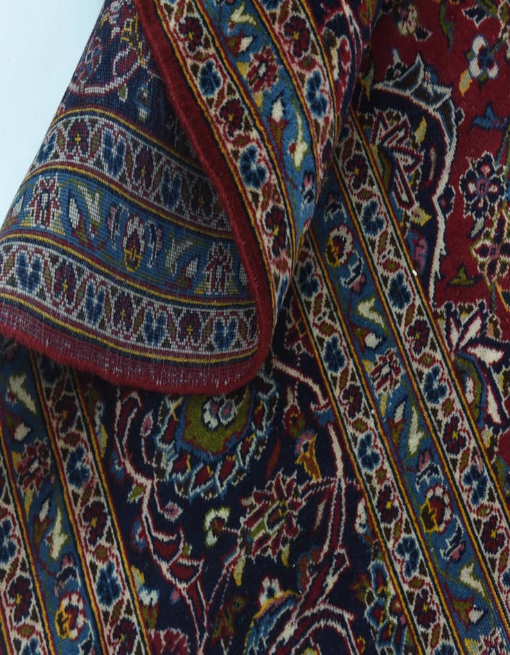 Detail image of  9' 6 x 13' 2  Hand Knotted Kashan Persian Wool Rug