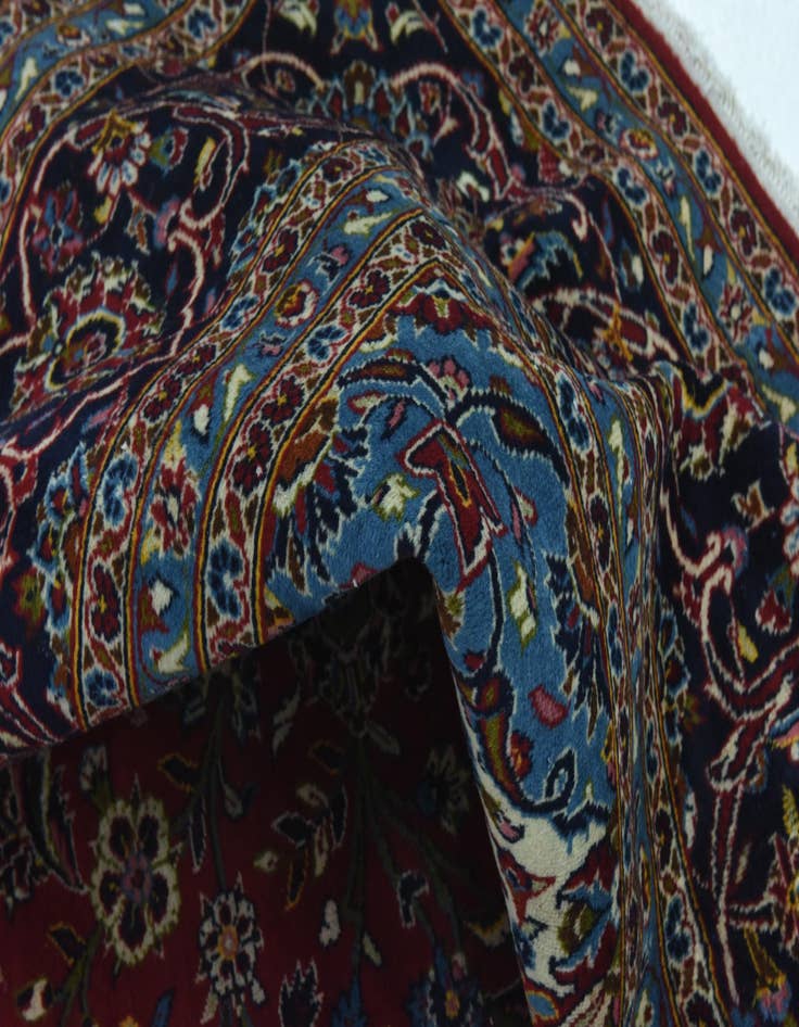 Detail image of  9' 6 x 13' 2  Hand Knotted Kashan Persian Wool Rug