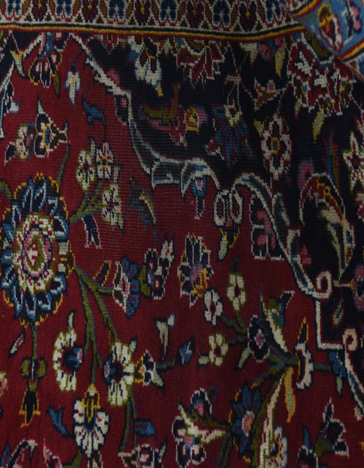Detail image of  9' 6 x 13' 2  Hand Knotted Kashan Persian Wool Rug