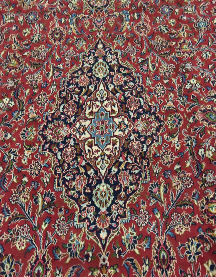 Detail image of  9' 9 x 12' 7  Hand Knotted Kashan Persian Wool Rug