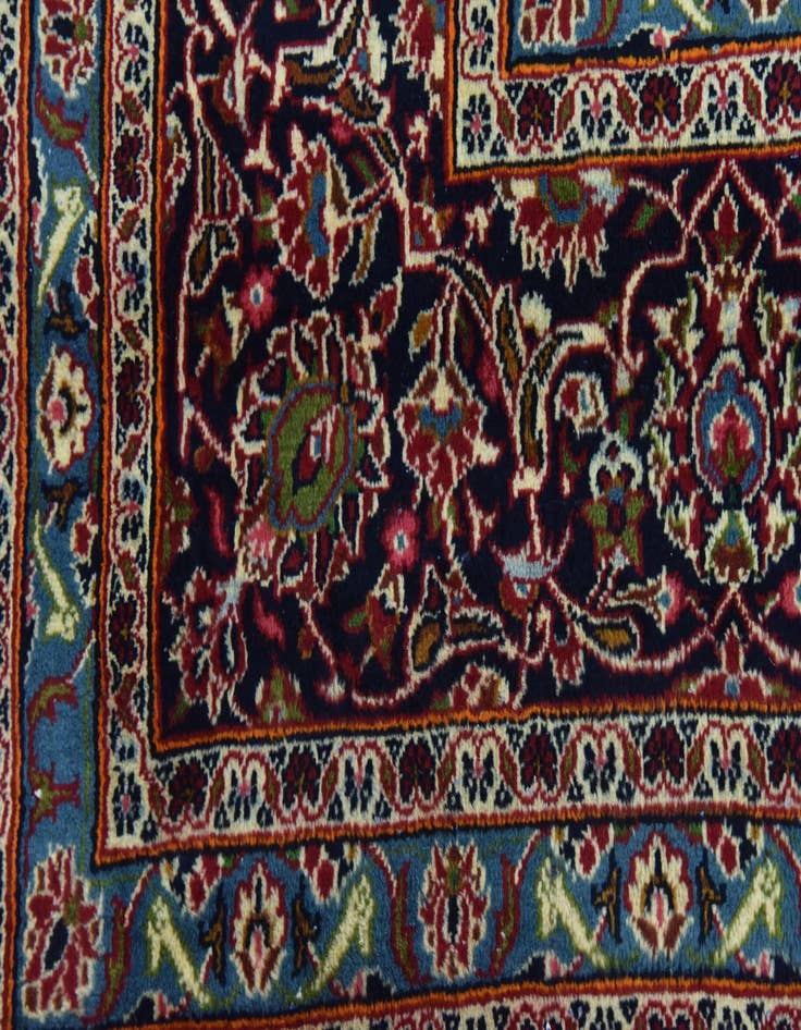 Detail image of  9' 9 x 12' 7  Hand Knotted Kashan Persian Wool Rug