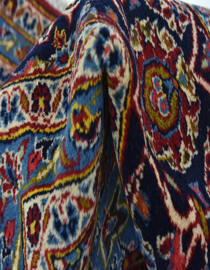 Detail image of  9' 8 x 13' 2  Hand Knotted Kashan Persian Wool Rug