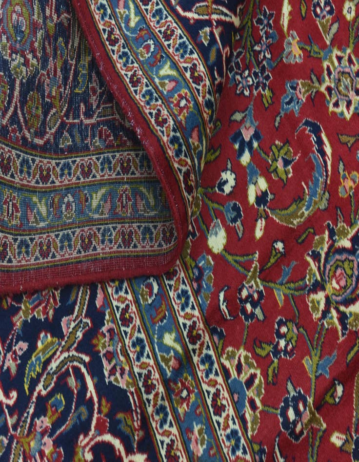 Detail image of  9' 9 x 13'  Hand Knotted Kashan Persian Wool Rug