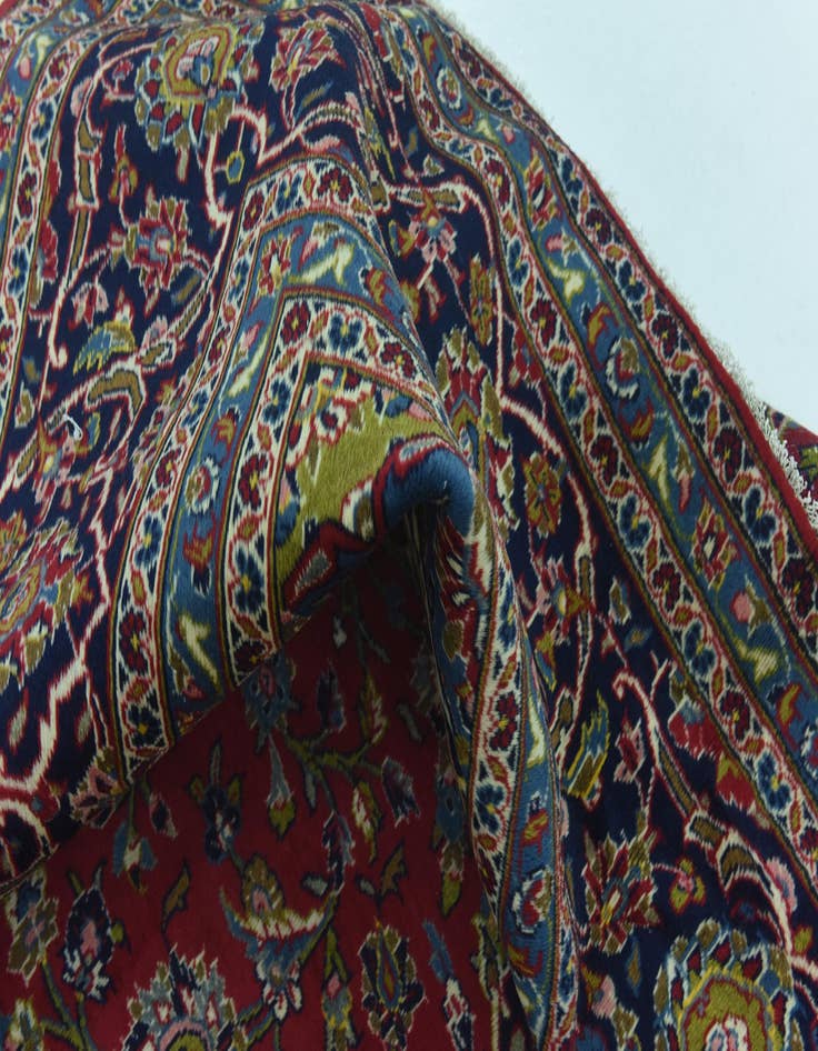 Detail image of  9' 9 x 13'  Hand Knotted Kashan Persian Wool Rug