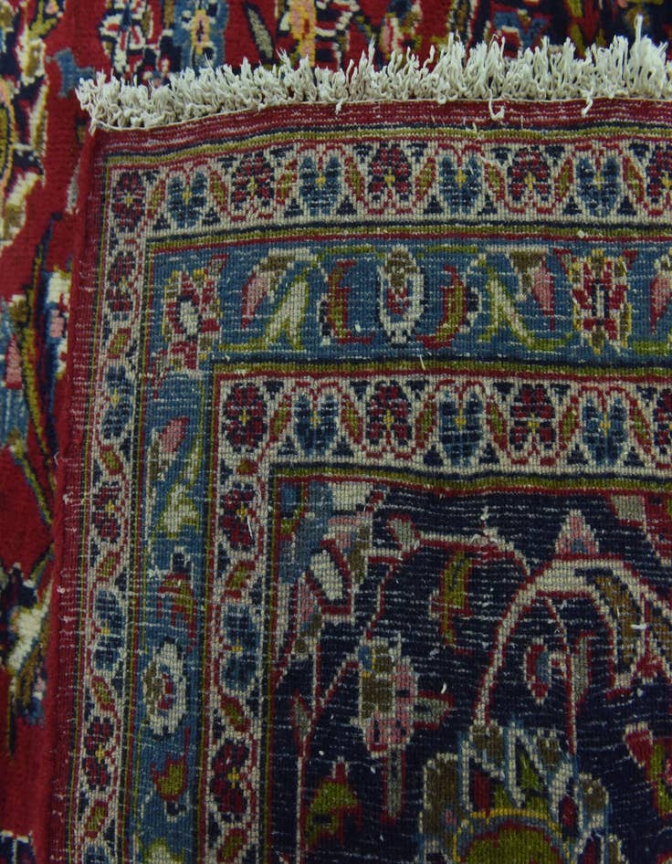 Detail image of  9' 9 x 13'  Hand Knotted Kashan Persian Wool Rug