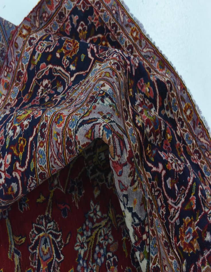 Detail image of  9' 4 x 13' 4  Hand Knotted Kashan Persian Wool Rug