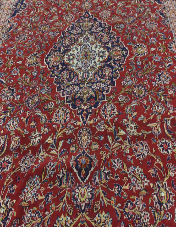 Detail image of  9' 4 x 13' 4  Hand Knotted Kashan Persian Wool Rug