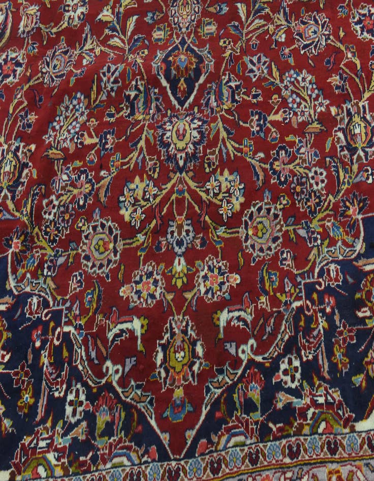 Detail image of  9' 4 x 13' 4  Hand Knotted Kashan Persian Wool Rug