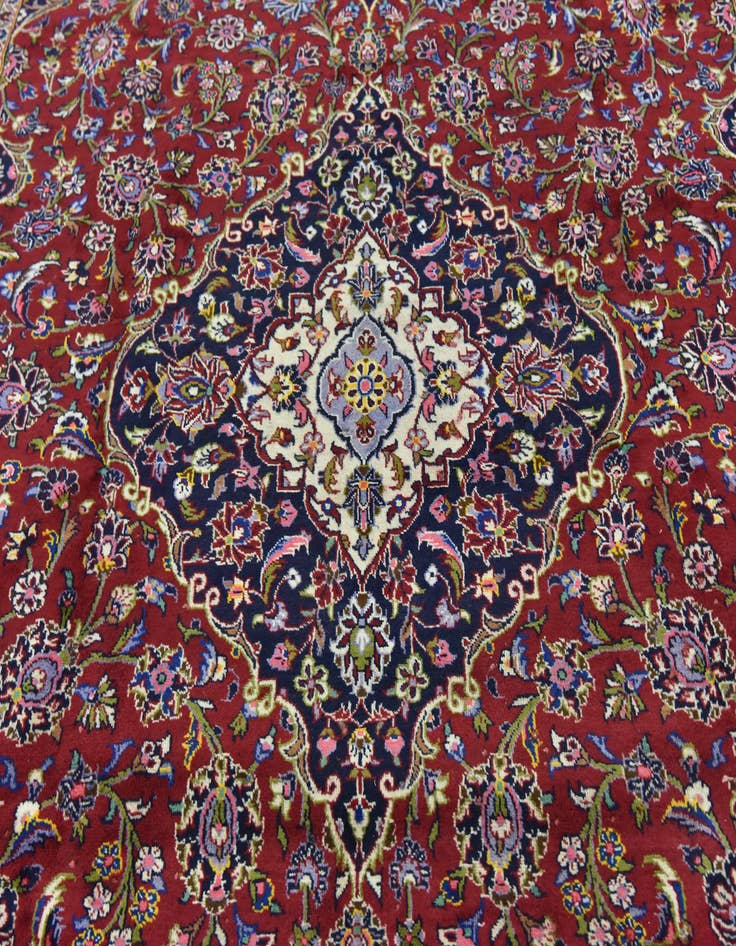 Detail image of 9' 9 x 14' 2 Hand Knotted Kashan Persian Wool Rug