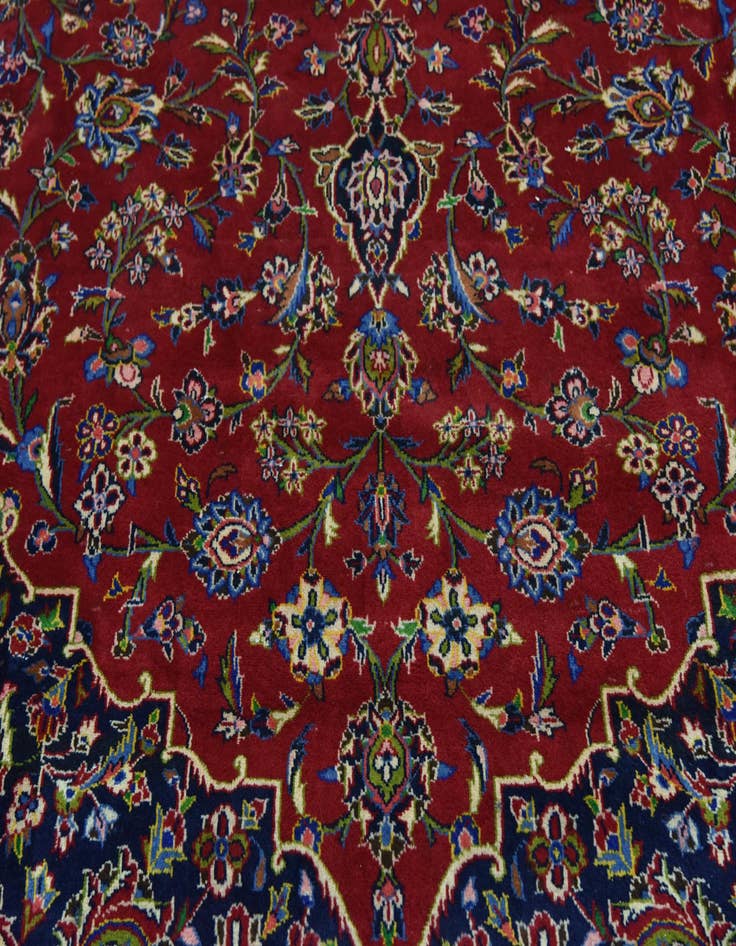 Detail image of  9' 7 x 13' 6  Hand Knotted Kashan Persian Wool Rug